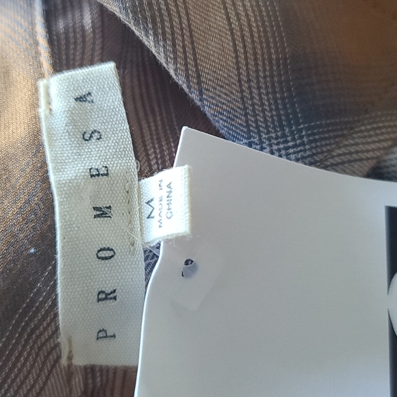 Plaid dress long sleeve button drop waist NWT  PROMESA - Picture 8 of 9